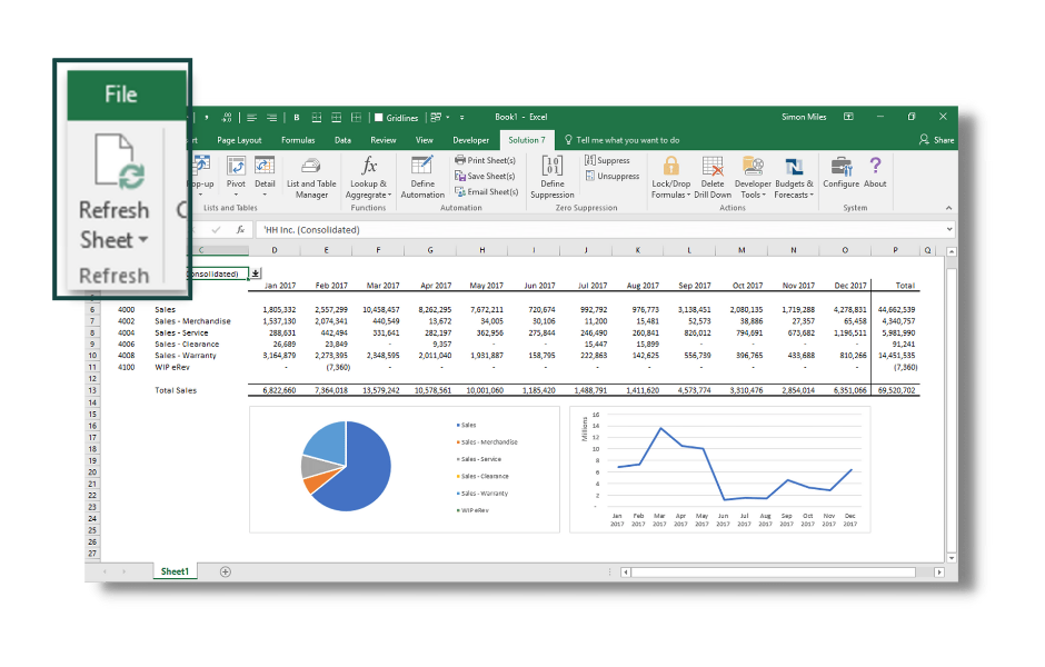 screenshot of NetSuite Excel Add-in